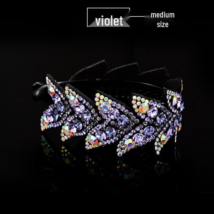 Rhinestone Leaf Women s Bun Hair Clip - Sparkling Flower Hairpin Accessory Natural