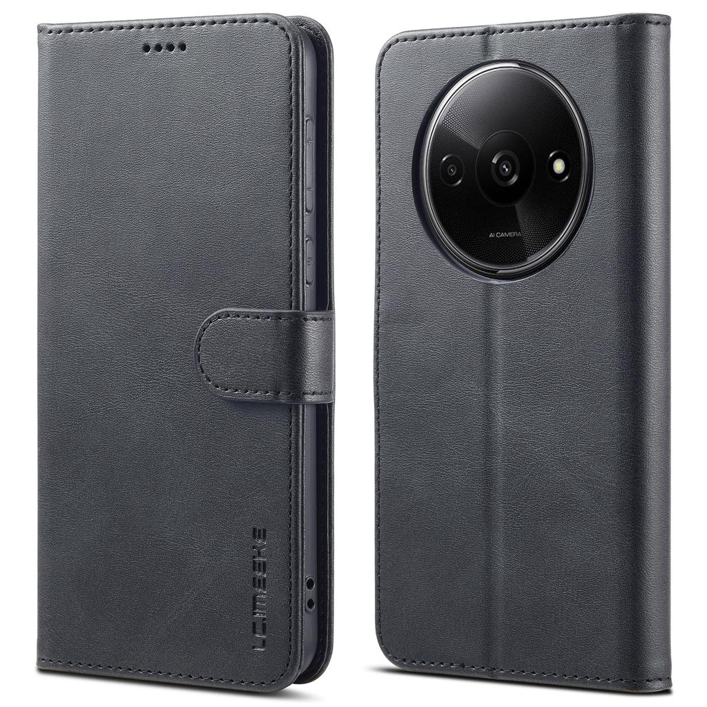 LC.IMEEKE For Xiaomi Redmi A3/Poco C61 4G Case Calf Texture Flip Stand Shockproof Phone Cover