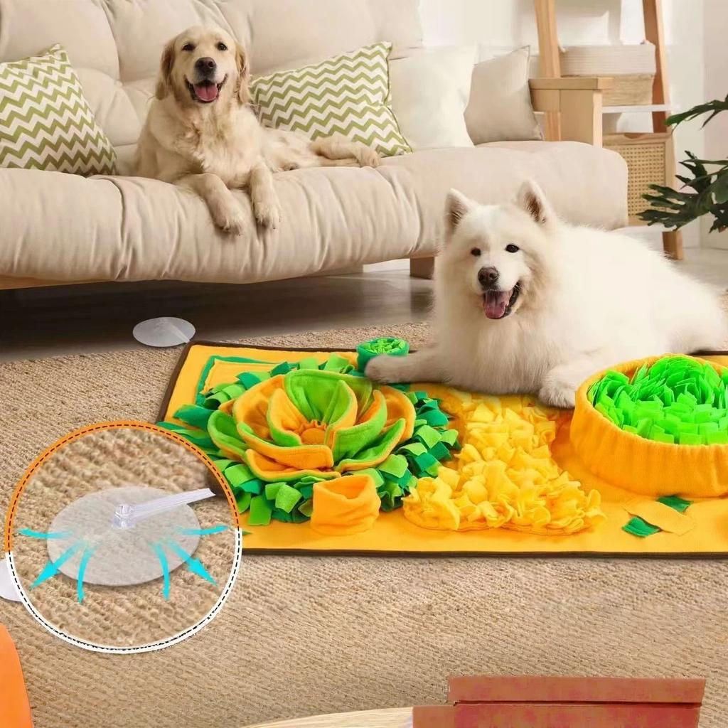Schnüffelteppich Interaktives Hundespielzeug für kleine große Hunde, Langsamer Futterspender Futterteppich, Anti-Angst Langeweile Trainingsmatte für Katzen Haustiere