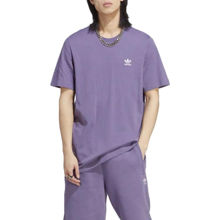 adidas Originals T Shirts Men's Technology Purple Crew Neck Moderate Straight Fit IA4868