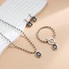 Fashionable Black Acrylic Rhinestone Round Bead Geometric Necklace Bracelet Earrings Women's Simple Retro Square Perforated Earrings Jewelry Gifts
