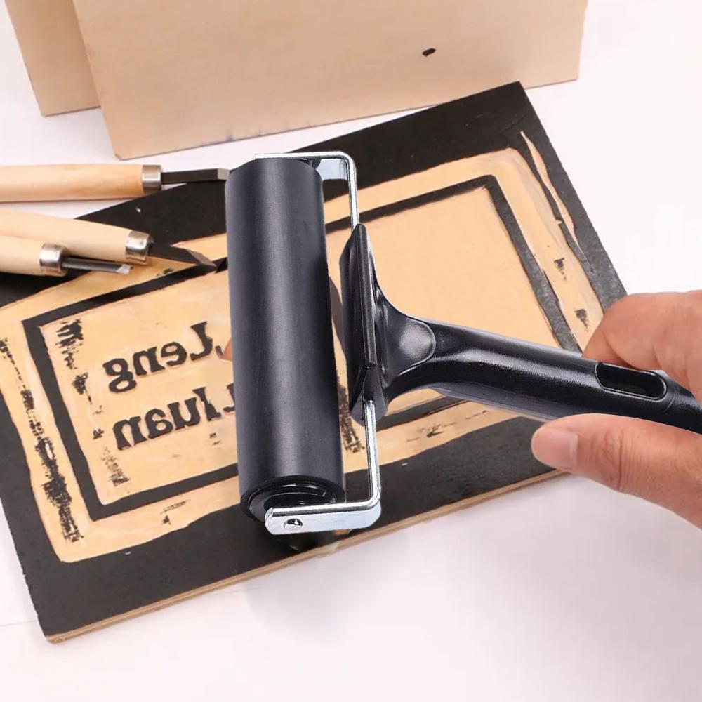 Professional Rubber Roller Brayer Ink Painting Printmaking Roller Art Craft Projects Ink Stamping Tool Paint Roller