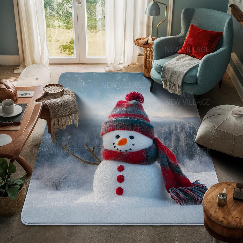 House Entrance Carpet Home Door Mat Living Room Bath Foot Bathroom Non-slip Water Absorption Rugs Bath Merry Christmas Winter