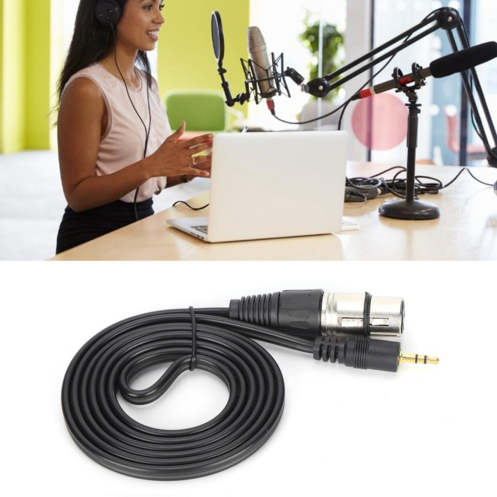 Microphone Cable 3.5mm Male To XLR Female PVC Microphone Cord for Digital Camera and PC