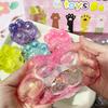 Kids Anti-stress Soft TPR Slow Rebound Sequins Maltose Pinch Toy Stress Relief Elastic Squeezing Colored Cat Paw Decompression