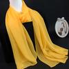 Lightweight Chiffon Scarf Elegant Sheer Shawl with Black & Gray Gradient Design Breathable & Sun-Protective Casual Outings