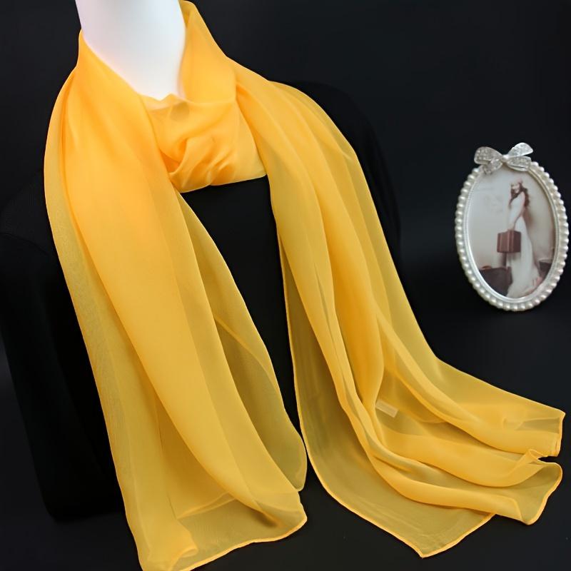 Lightweight Chiffon Scarf Elegant Sheer Shawl with Black & Gray Gradient Design Breathable & Sun-Protective Casual Outings