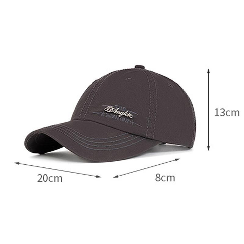 Casquette de baseball en coton pour hommes, dessus souple, casquette à lettre brodée, chapeau d'été pour sports de plein air, pare-soleil