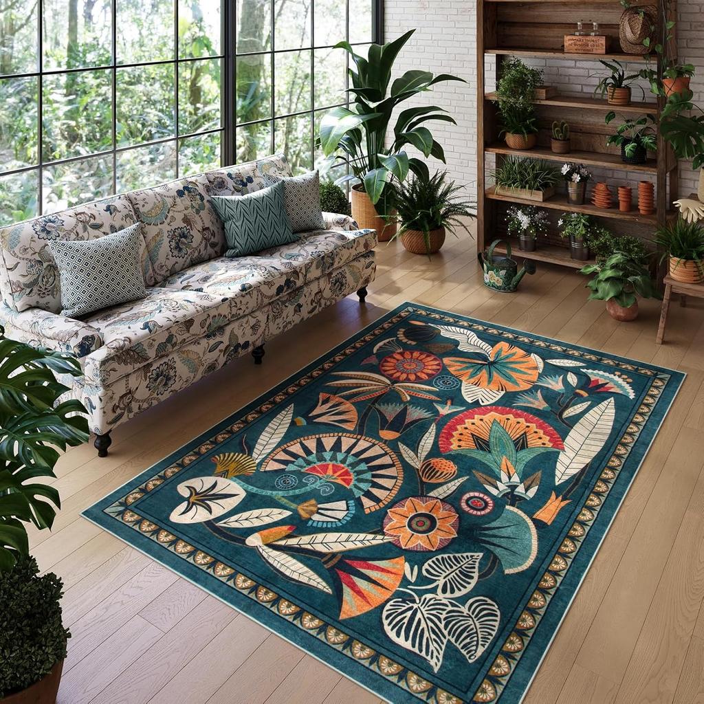 Living Room Carpet Bedroom Floor Mat Machine Washable Foldable Rug Large Area American Ethnic Creative Style Decorative Carpets