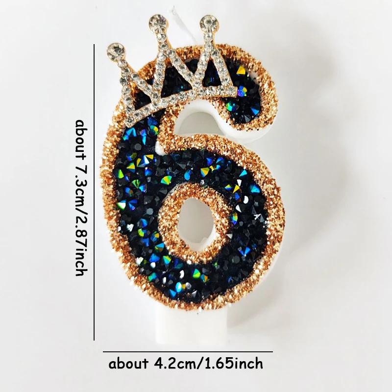 Birthday Numbers 0-9 Candles Crown Number Birthday Cake Candles Wedding Party Decoration Celebration Candles