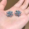 Fashion Versatile Gradual Change Fireworks Stud Earrings Light Luxury High Temperament Earrings Niche Design Giant Good-looking Earrings Women