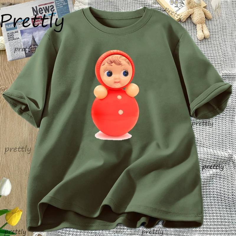 Funny Doll Cotton Cartoon Printed TShirt Womens Fashionable ONeck Loose Short Sleeved Tshirt Female Casual Cute Top Clothes