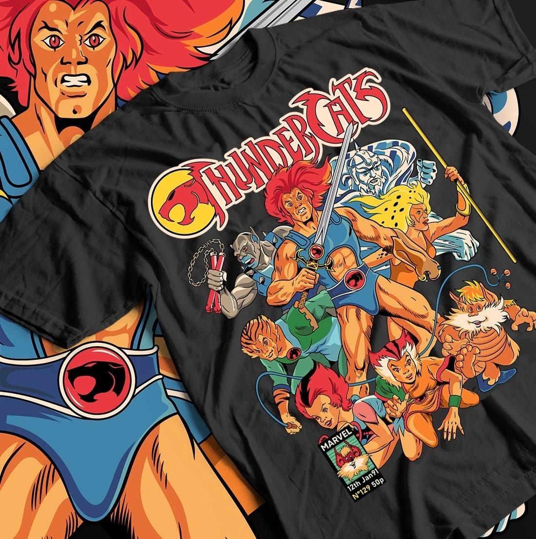 Аниме футболка унисекс Thundercats, винтажная ретро мультяшная футболка, фанат анимации 80-х 3XL
