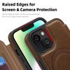 For iPhone 14 Case Compatible with MagSafe RFID Blocking Card Holder Leather Phone Cover