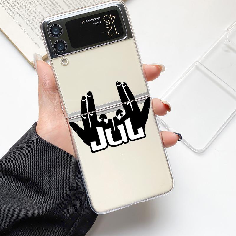 

Phone Case For Samsung Galaxy Z Flip 3 4 5 Hard Folding Clear PC Bumper JuL Rapper For Samsung Z Flip 6 Back Cover Samsung Z Flip 4