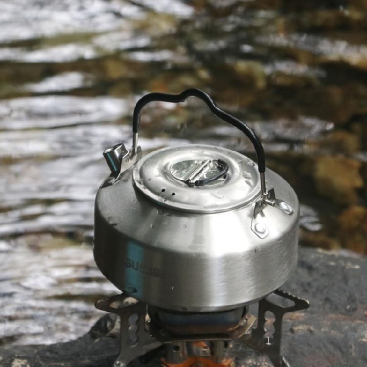 Outdoor Camping Coffee and Teas Kettles Portable Teapot Stainless Steels Camp Teas Coffee Pot Water Boilers for Picnics