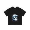 Black T-Shirt With Polar Bear And Iceberg Print And Russian Text For Casual Wear