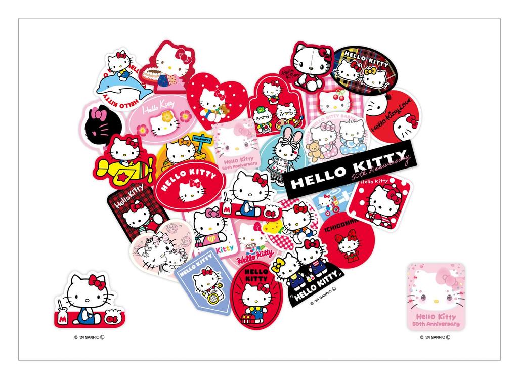 Hello Kitty 50th Anniversary KT50th Iron-on Sticker Traveling To the Future with Kitty 8202 840