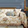 European Jacquard Sofa Cover Tassel Lace Edge Couch Cover Protector Anti-Slip Sofa Cover Chenille Anti Cat Scratch Sofa Cushion