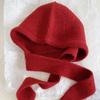 1pc Women's Autumn/Winter Balaclava Knit Hat With Neck Cover, Street Style Applique Warm Outdoor Beanie