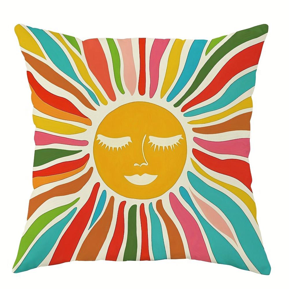 Bohemian - Inspired Sunny Floral PillowcasesLiving Room Sofa Cushion Cover, Soft and Comfortable, Bedroom Room Decoration