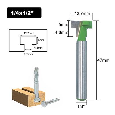 Keyhole Router Bits Set 6.35mm (1/4 Inch) Shank 5/16 3/8 & 1/2 Inch Blade Diameter for Wood Hex