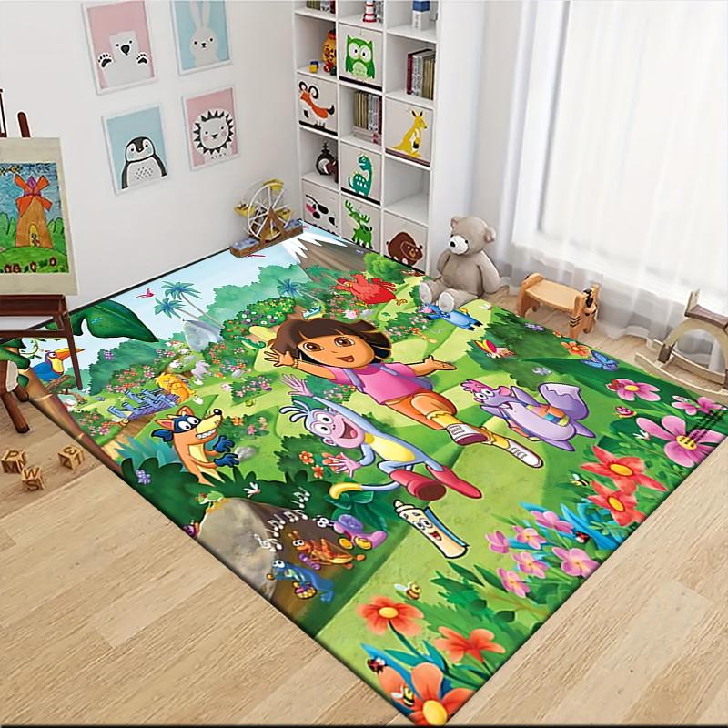 Dora'S Jungle Adventure Carpet Rug Soft Washable Antislip Home Living Room Sofa Mats Personalized Christmas Rug