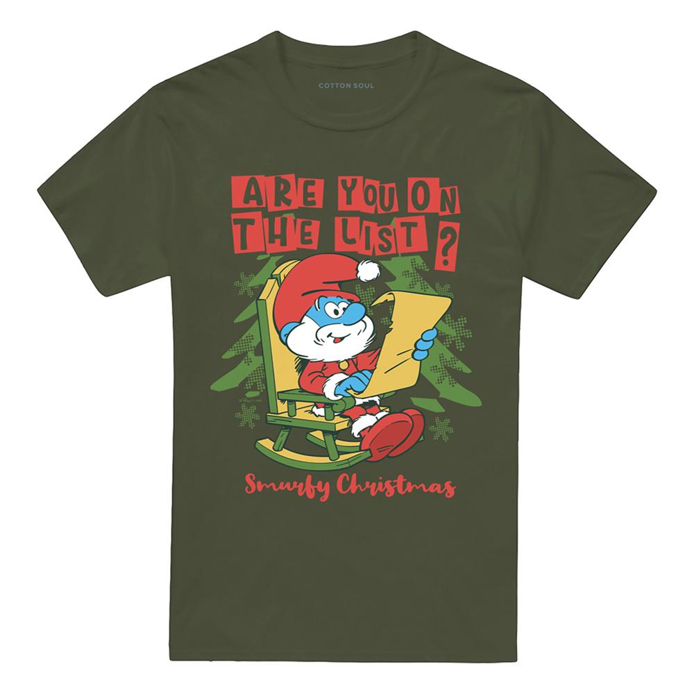The Smurfs Unisex Adult Are You On The List Papa Smurf Christmas T-Shirt