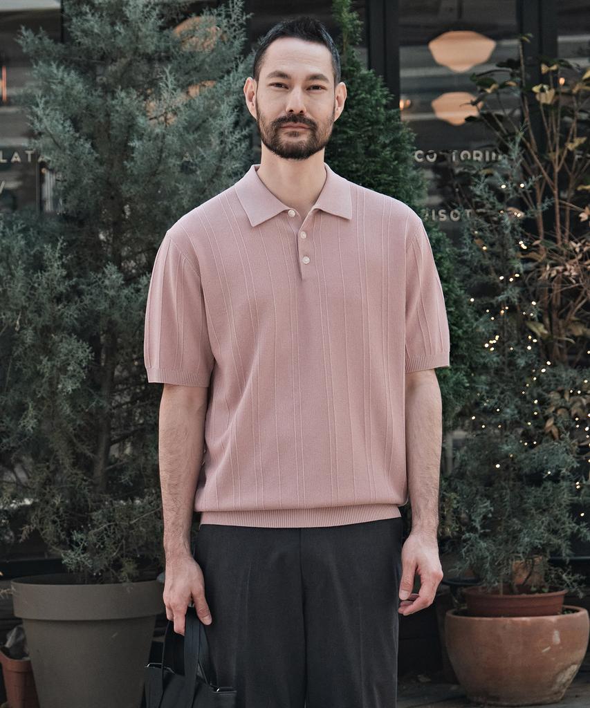 STCO Diems Ice Touch Collared Short Sleeve Knit_Pink (Classic Fit)_Dktxb02Csp