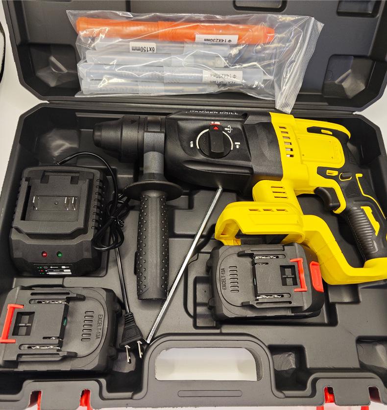 Brushless Cordless Rechargeable Rotary Hammer Drill with Lithium Battery
