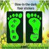 Safety Exit PVC Luminous Floor Sticker - Caution Slippery Steps & Fire Sign