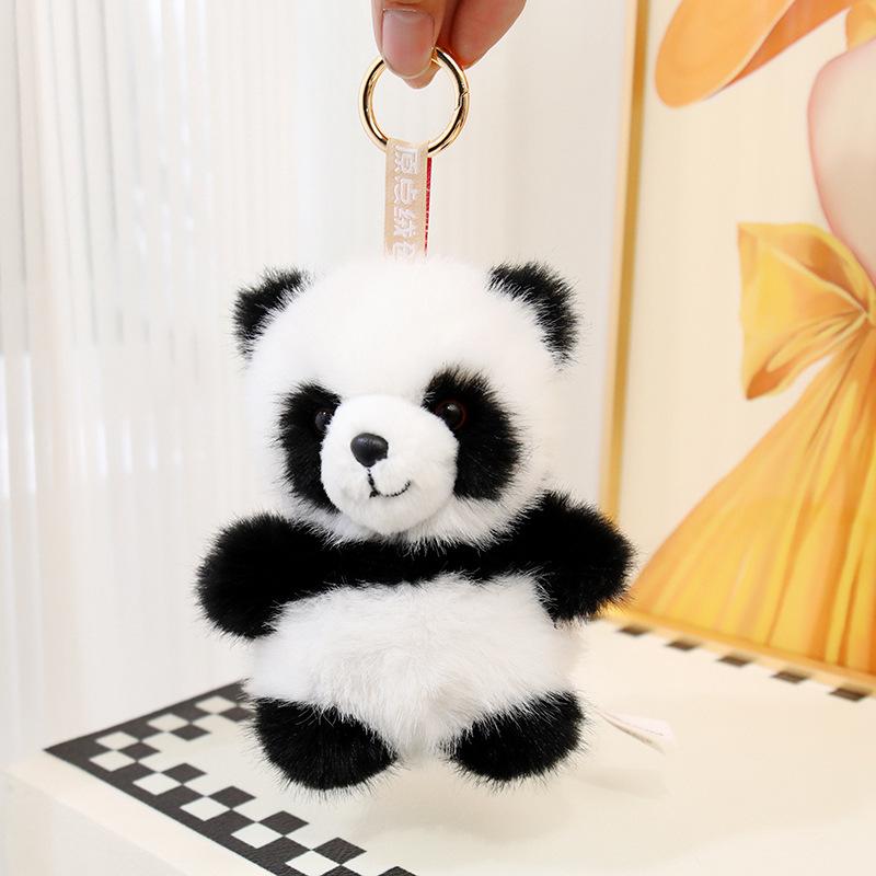 16cm Cartoon Animal Pendant Soft Fuzzy Cute Koala Bear Peluche Toy Panda Dinosaur Sloth Metal Ring Key Chain Fashion Accessory