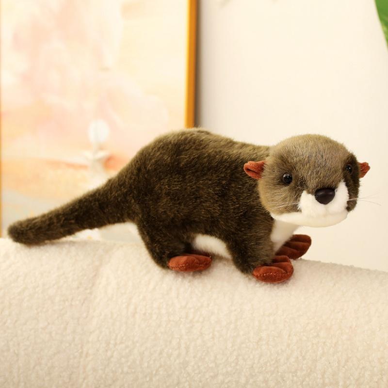 333845Cm Kawaii Realistico Peluche Lontra Lontra Peluche Giocattolo Peluche Bambola Rassicurante Bambino Compleanno Regalo di Natale