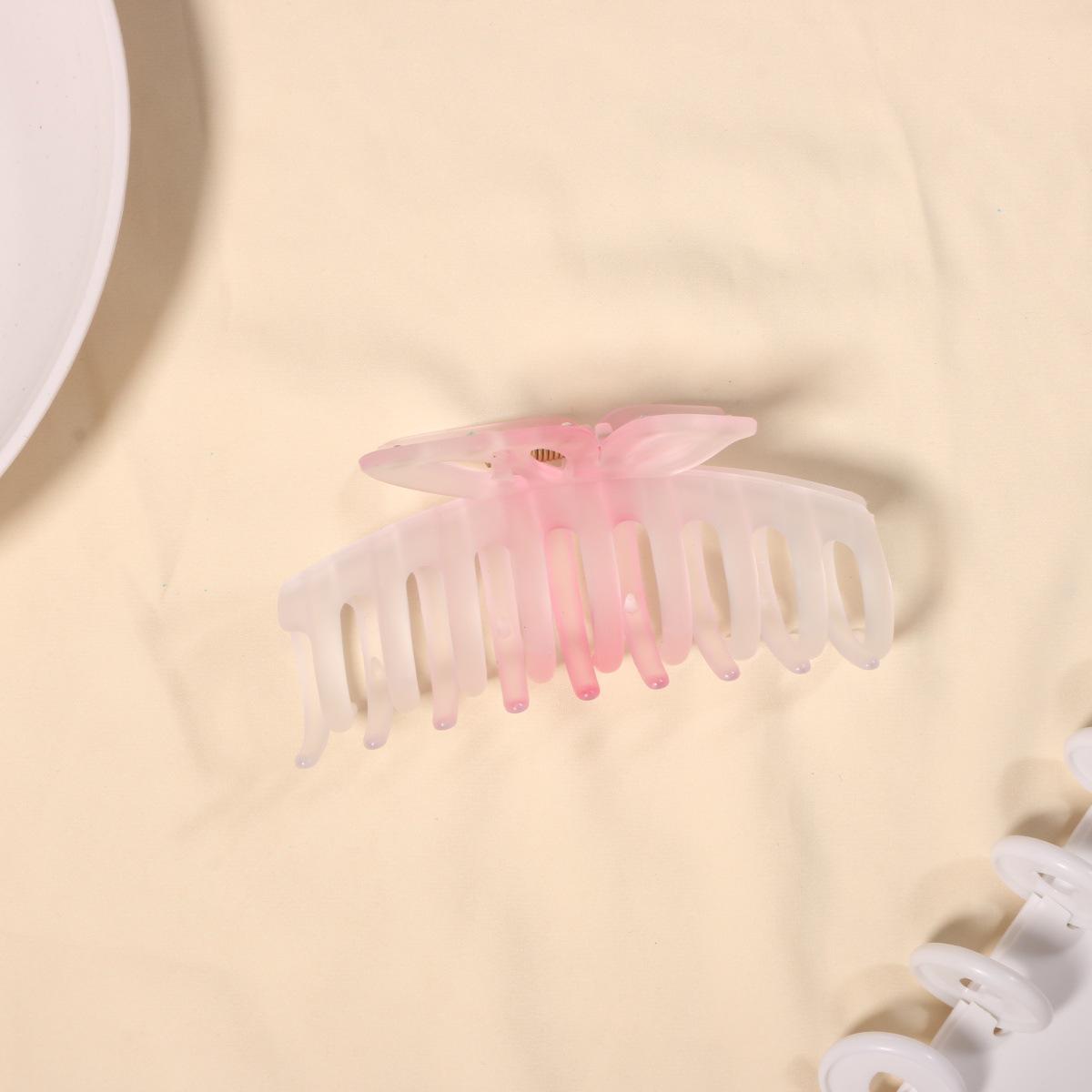 Frosted Butterfly Shark Hair Clip - Elegant Square Grip Accessory for Women