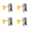 4Set Window Lock Aluminium Alloy Adjustable Security Lock Stopper with Key for Vertical Horizontal Sliding Window