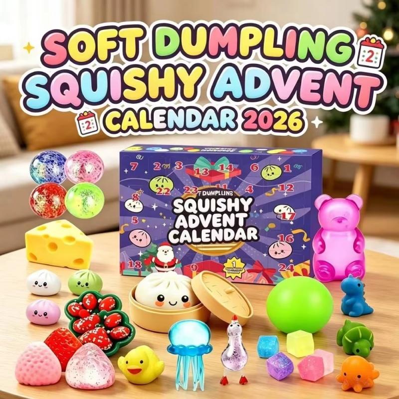 Chiristmas Dumpling Squishy  Advent Calendar Slow Rising Stress Relief Sensory Fidget Countdown Calendar Gift Party Favors