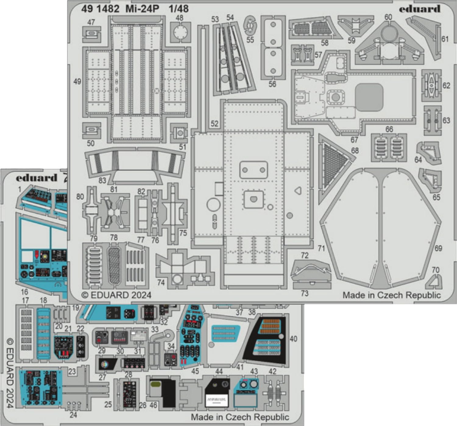 

Eduard parts plastic model parts EDU491482 1/48 Mi-24P photo-etched (for trumpeter)