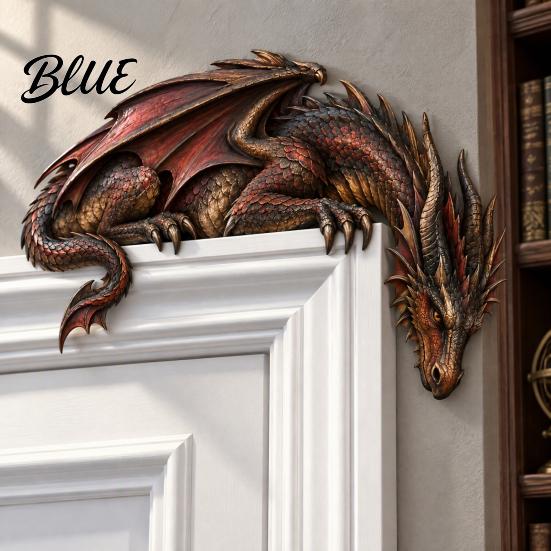 Door Frame Accents Sleeping Dragon Topper Medieval Fantasy Wall Decor for Doorway Creative Doorway Art Corner Decor No Drill Installation