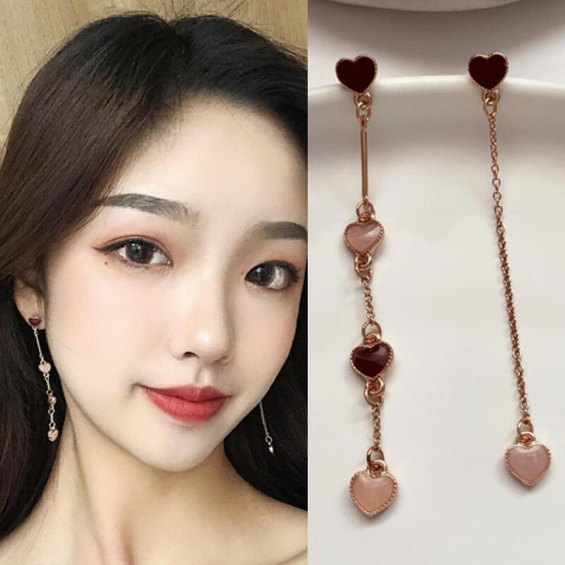 

Women s Girlfriend Anniversary Feminine Drop Earrings A25405_Rose Gold