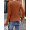 Women's Spring Autumn T Shirt Fashion Slim Fit Waist Pleated V-neck Fashion Elegant Women Top