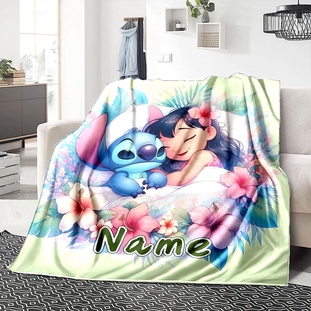 Custom Name Lilo Stitch Dreamscape blanket for Couch & Bed, Plush Cozy Fuzzy Blanket Super Soft & Warm Blankets for Fall and Winter. 0908408