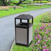 15 Gallon Grey Commercial Trash Can with Ashtray, 56L Large Capacity Outdoor Garbage Bin, 16x33 Inch Industrial Waste Container