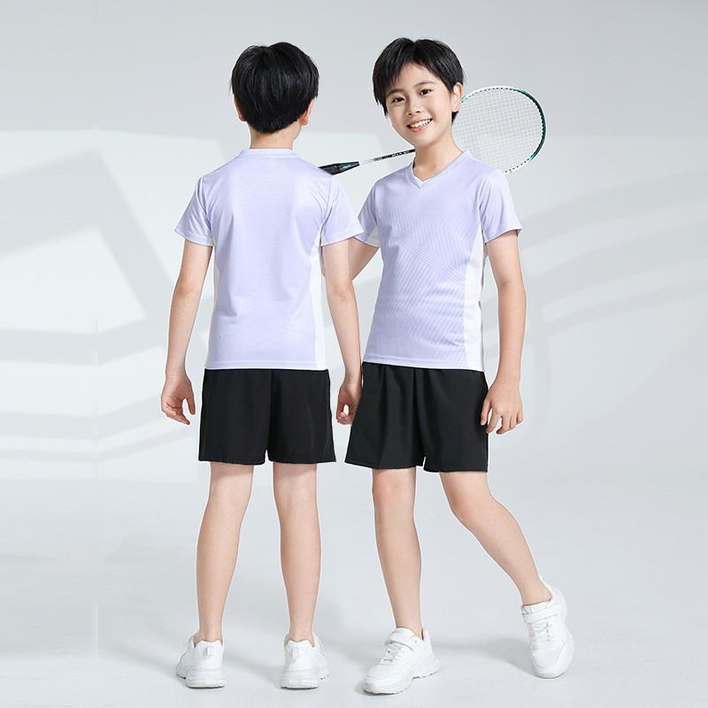 Kids Quick-Dry Badminton Training Set Girls Boys Sportswear Lightweight Bamboo Fiber Athletic Outfit