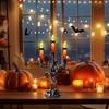 Halloween Decor Candles LED Skull Flickering Flameless Candles Spooky Halloween Candlesticks Light Home Decoration For Party
