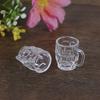 2Pcs 1:12 Dollhouse Mini Resin Wine Glass Simulation Drink Cup Model Toys