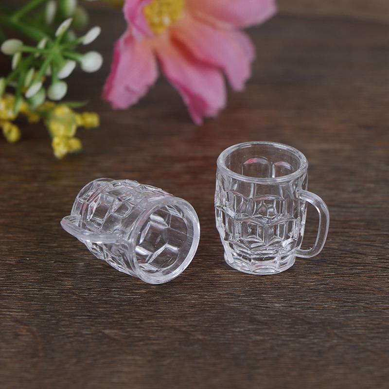 2Pcs 1:12 Dollhouse Mini Resin Wine Glass Simulation Drink Cup Model Toys