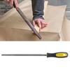 10in Round Mill Steel File Rasp with Handle Sharpening Shaping Tool for Metal Leather Projects