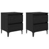 Nightstand 2 Pcs Black Oak Effect 40 X 35 X 50 Cm