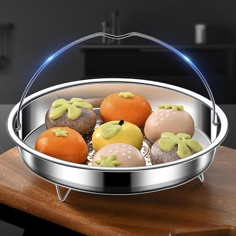 Stainless Steels Steamers Basket with Handle Food Strainer Basket Steaming Tray Steaming Grid Vegetable Steamers Rack