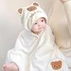 Baby-Badetuch Herbst und Winter Neugeborene Kinder Bademantel Baby Kapuzen-Umhang Schnelltrocknendes Wickeltuch Warmes Samt Super Weich Wasseraufnahme